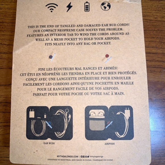 Plaid Neoprene Zippered Ear Bud Airpod Carrying Case - Picture 2 of 2